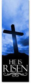 he is risen cross blue