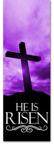 he is risen cross purple